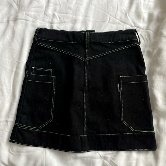 Courreges black and green denim skirt size 36 - Picture 2 of 4